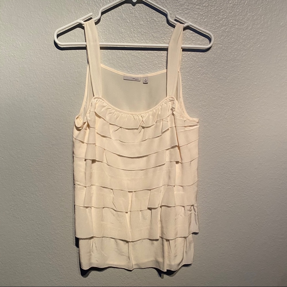Halogen 100% Silk Tiered Ruffle Tank